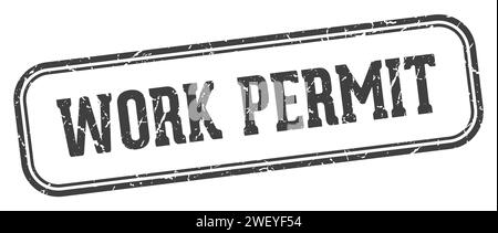 work permit stamp. work permit rectangular stamp isolated on white background Stock Vector