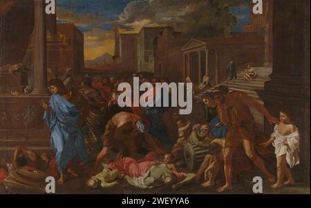 Angelo Caroselli (1585-1652) - The Plague at Ashdod (after Nicolas Poussin) Stock Photo