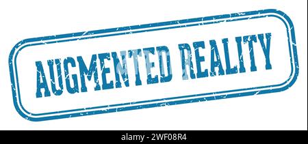 augmented reality stamp. augmented reality rectangular stamp isolated on white background Stock Vector