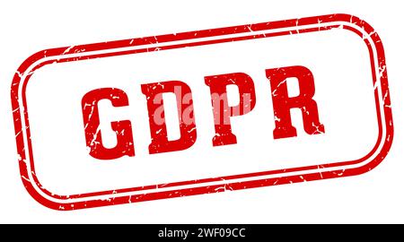 gdpr stamp. gdpr rectangular stamp isolated on white background Stock Vector