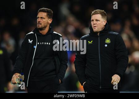 LONDON, UK - 27th Jan 2024:  Newcastle United manager Eddie Howe ahead of the FA Cup fourth round tie between Fulham FC and Newcastle United FC at Craven Cottage  (Credit: Craig Mercer/ Alamy Live News) Stock Photo