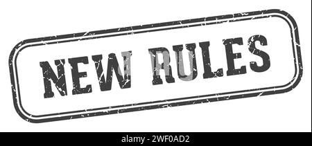 new rules stamp. new rules rectangular stamp isolated on white background Stock Vector
