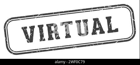 virtual stamp. virtual rectangular stamp isolated on white background Stock Vector