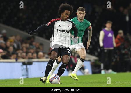 London, UK. 27th Jan 2024. Willian of Fulham during the FA Cup Fourth Round match between Fulham and Newcastle United at Craven Cottage, London on Saturday 27th January 2024. (Photo: Robert Smith | MI News) Credit: MI News & Sport /Alamy Live News Stock Photo