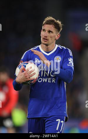 Leicester, UK. 27th Jan, 2024. Marc Albrighton (LC) at the Leicester City v Birmingham City EPL Championship match, at the King Power Stadium, Leicester, UK on 27th January, 2024. Credit: Paul Marriott/Alamy Live News Stock Photo