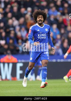 Leicester, UK. 27th Jan, 2024. Hamza Choudhury (LC) at the Leicester City v Birmingham City EPL Championship match, at the King Power Stadium, Leicester, UK on 27th January, 2024. Credit: Paul Marriott/Alamy Live News Stock Photo