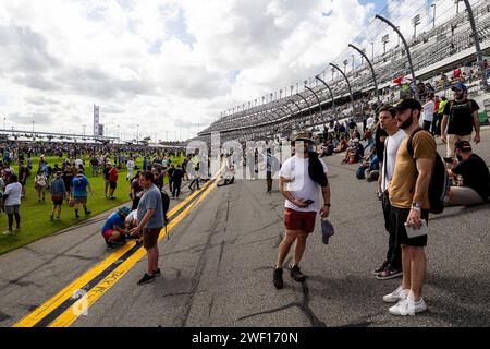 Daytona Beach, Etats Unis. 27th Jan, 2024. Ambiance during the Rolex 24 at Daytona, 1st round of the 2024 IMSA WeatherTech SportsCar Championship, from January 23 to 28, 2024 on the Daytona International Speedway in Daytona Beach, Florida, United States of America - Photo Javier Jimenez/DPPI Credit: DPPI Media/Alamy Live News Stock Photo