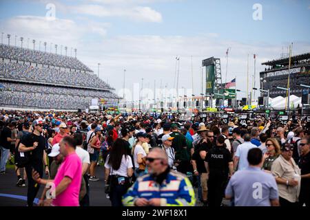 Daytona Beach, Etats Unis. 27th Jan, 2024. Ambiance during the Rolex 24 at Daytona, 1st round of the 2024 IMSA WeatherTech SportsCar Championship, from January 23 to 28, 2024 on the Daytona International Speedway in Daytona Beach, Florida, United States of America - Photo Javier Jimenez/DPPI Credit: DPPI Media/Alamy Live News Stock Photo