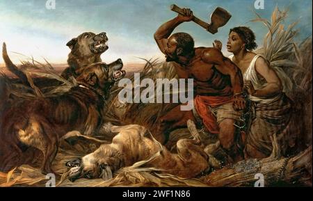 The Hunted Slaves by Richard Ansdell 1861. Stock Photo