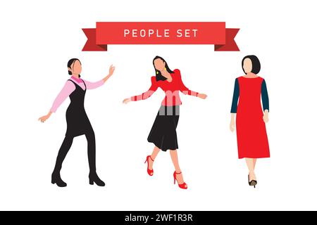 People of different nationalities and cultures in a flat style. Vector illustration Stock Vector
