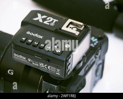 Electronic device for photograpy, trigger camera Godox X2T connected for Sony Camera Stock Photo