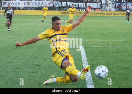 Buenos Aires, Argentina. 27th Jan, 2024. Miguel Merentiel of Boca Juniors during the match of 1st round of Argentina´s Liga Profesional de Fútbol at City of Vicente Lopez Stadium ( Credit: Néstor J. Beremblum/Alamy Live News Stock Photo