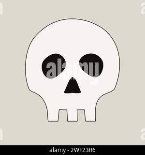 Skull cartoon-style Vector illustration Isolated on a grey background Stock Vector