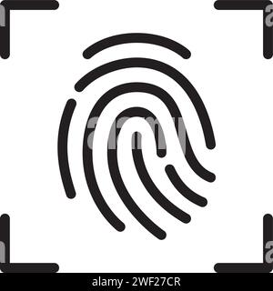 Fingerprint recognition. Pixel perfect icon Stock Vector