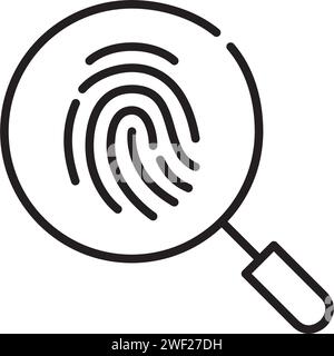 Fingerprint analysis. Criminal investigation technique. Pixel perfect icon Stock Vector