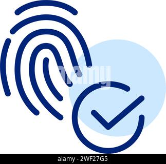Fingerprint recognition passed. Pixel perfect, editable stroke Stock Vector