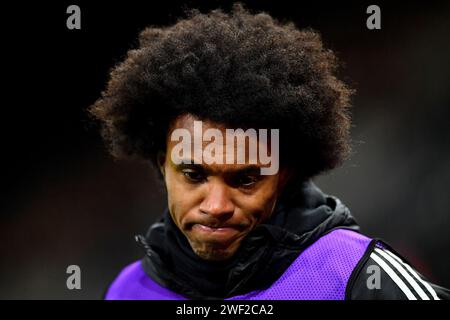 London, UK. 27th Jan, 2024. Willian of Fulham during the Fulham FC v Newcastle United FC Emirates FA Cup 4th Round match at Craven Cottage, London, England, United Kingdom on 27 January 2024 Credit: Every Second Media/Alamy Live News Stock Photo
