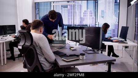 Business Team Working On Computer. Software App Development Stock Photo
