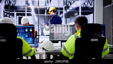 Big Data Science On Touchscreen Monitor. Research Technology Stock Photo