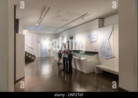 South Tyrol Museum of Archaeology. interior of the famous Museum dedicated to the Similaun mummy (Otzi) - Bolzano, South Tyrol, northern Italy, Juni 1 Stock Photo