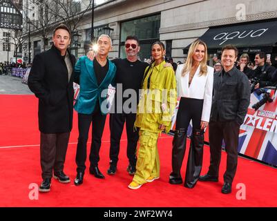 Ant McPartlin, Bruno Tonioli, Simon Cowell, Alesha Dixon, Amanda Holden and Declan Donnelly pictured during the 'Britain's Got Talent' London Audition Stock Photo