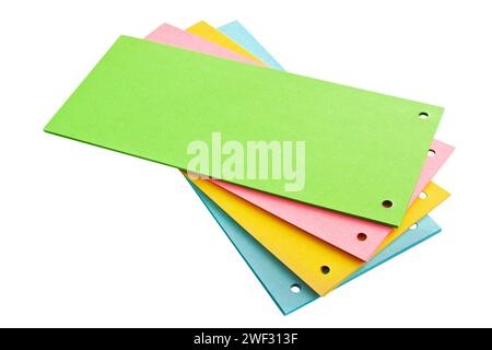 Colorful separator sheets for office and school isolated on white background Stock Photo