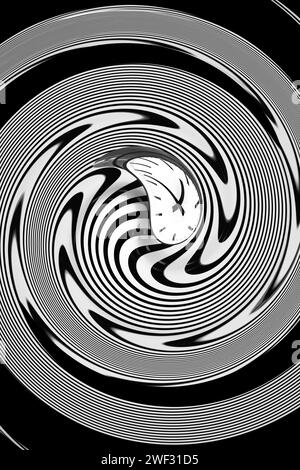 "The time is out of joint. Spinning clock Stock Photo