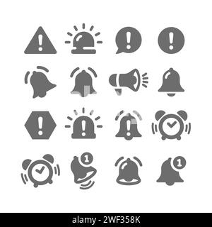 Error message and signal, notification icon set. Exclamation point warning and alarm vector icons. Stock Vector