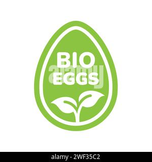 Bio eggs vector label. Eco and farm egg symbol. Stock Vector