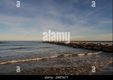 Adriatic Sea. Martinsicuro, Teramo. Beautiful photos of a spectacular sunset Stock Photo