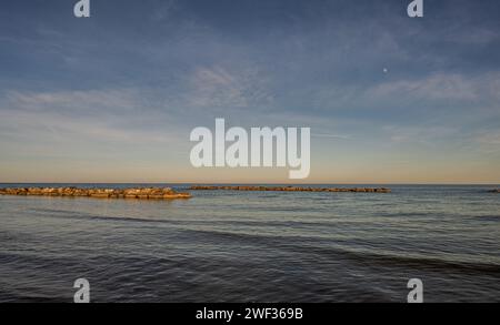 Adriatic Sea. Martinsicuro, Teramo. Beautiful photos of a spectacular sunset Stock Photo