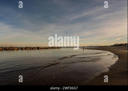 Adriatic Sea. Martinsicuro, Teramo. Beautiful photos of a spectacular sunset Stock Photo