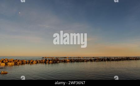 Adriatic Sea. Martinsicuro, Teramo. Beautiful photos of a spectacular sunset Stock Photo