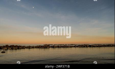 Adriatic Sea. Martinsicuro, Teramo. Beautiful photos of a spectacular sunset Stock Photo