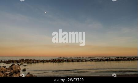 Adriatic Sea. Martinsicuro, Teramo. Beautiful photos of a spectacular sunset Stock Photo