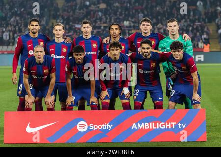 Barcelona, Spain. 27th Jan, 2024. The starting-11 of FC Barcelona for the LaLiga match between FC Barcelona and Villarreal at the Estadio Olimpico de Montjuic in Barcelona. (Photo Credit: Gonzales Photo/Alamy Live News Stock Photo