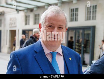 London, UK. 28th Jan, 2024. Ian Blackford arrives at the BBC with his ...