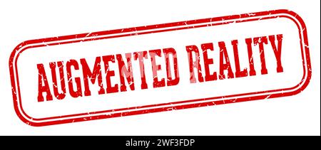 augmented reality stamp. augmented reality rectangular stamp isolated on white background Stock Vector