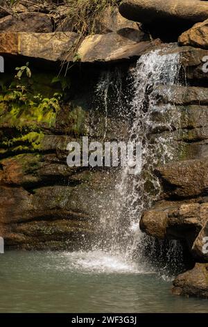 waterfall always says smile, please Stock Photo