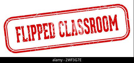 flipped classroom stamp. flipped classroom rectangular stamp isolated on white background Stock Vector