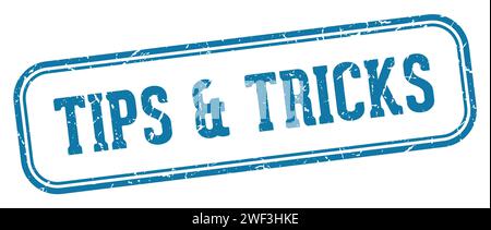 tips & tricks stamp. tips & tricks rectangular stamp isolated on white background Stock Vector