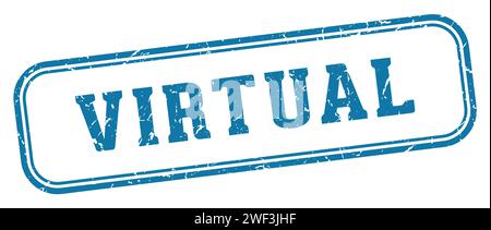 virtual stamp. virtual rectangular stamp isolated on white background Stock Vector