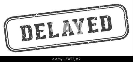 delayed stamp. delayed rectangular stamp isolated on white background Stock Vector