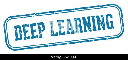 deep learning stamp. deep learning rectangular stamp isolated on white background Stock Vector