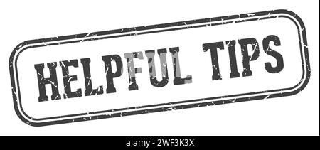 helpful tips stamp. helpful tips rectangular stamp isolated on white background Stock Vector