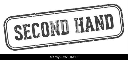 second hand stamp. second hand rectangular stamp isolated on white background Stock Vector