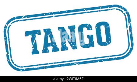 tango stamp. tango rectangular stamp isolated on white background Stock Vector