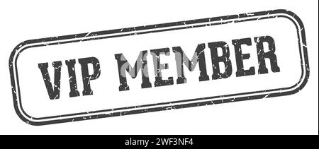 vip member stamp. vip member rectangular stamp isolated on white background Stock Vector