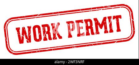 work permit stamp. work permit rectangular stamp isolated on white background Stock Vector