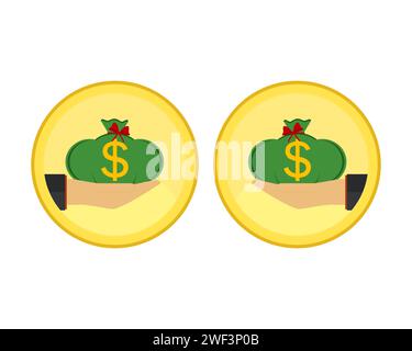 flat icon bag with gold coin isolated on white Stock Vector Image & Art ...